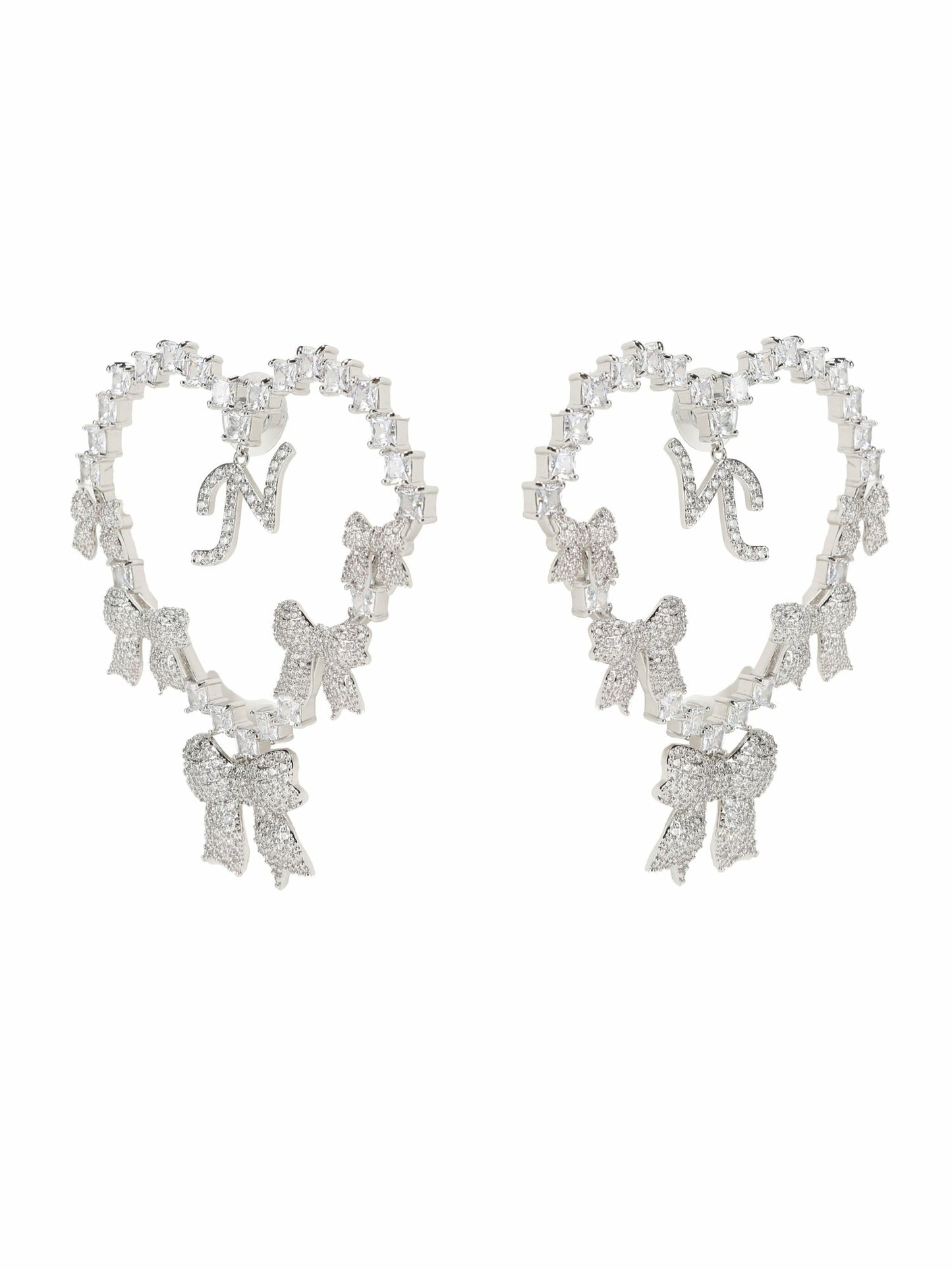 Nana Jacqueline Limited Edition NJ Love Earrings: Silver Earrings for Party Silver