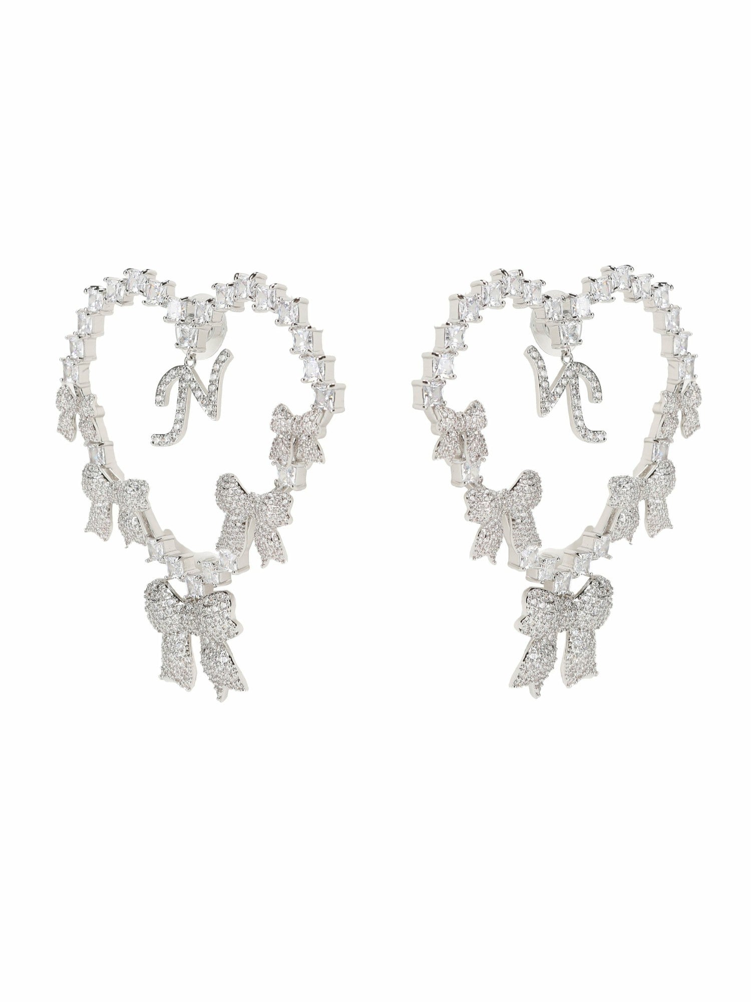 Nana Jacqueline Limited Edition NJ Love Earrings: Silver Earrings for Party Silver