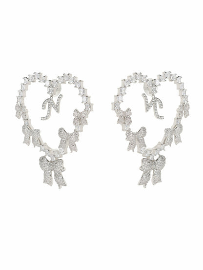 Nana Jacqueline Limited Edition NJ Love Earrings: Silver Earrings for Party Silver