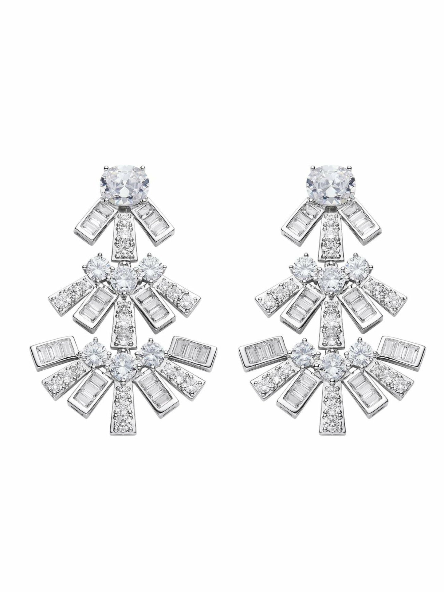 Nana Jacqueline Claira Earrings: White Earrings for Bridal Shower White