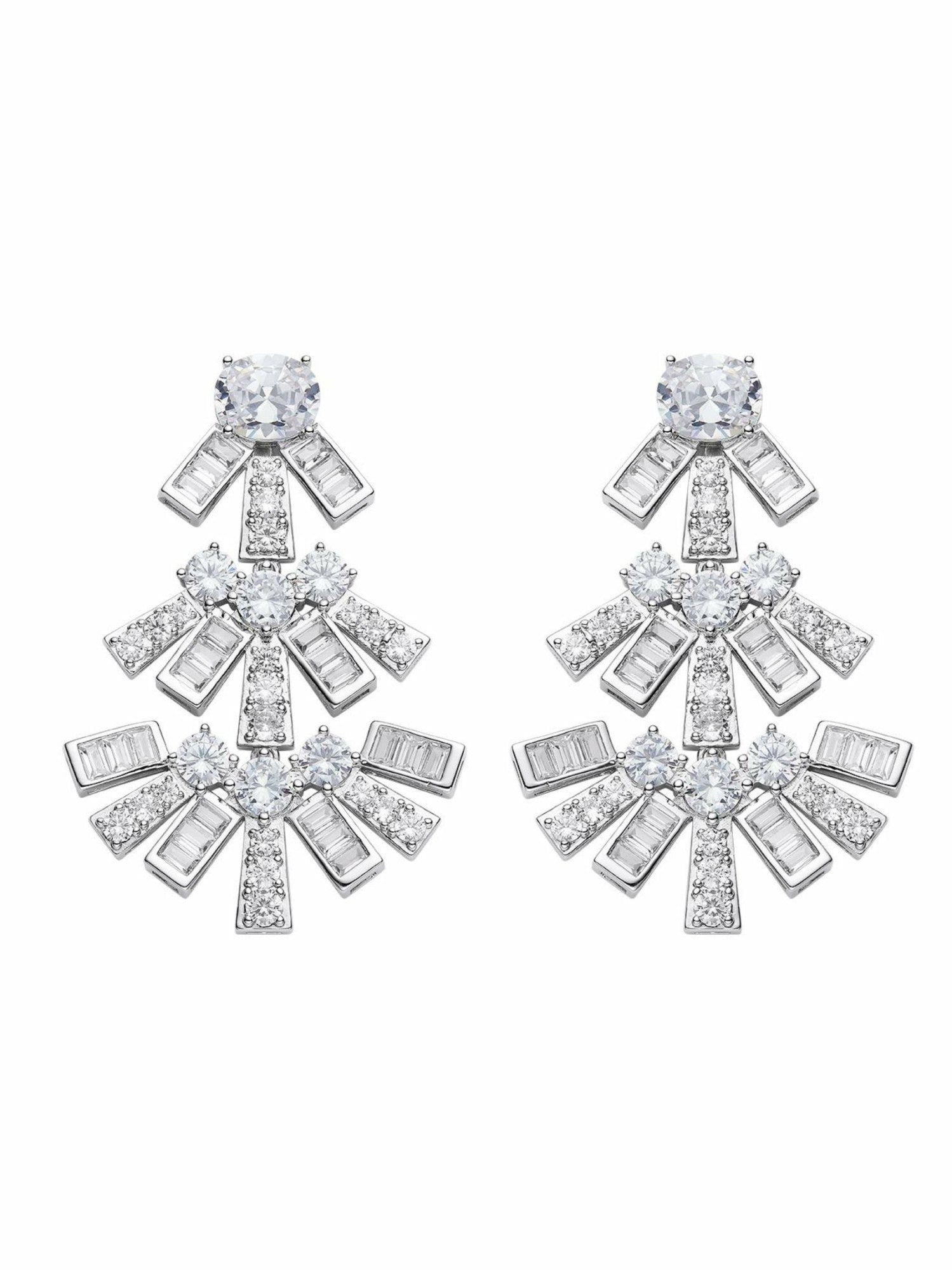 Nana Jacqueline Claira Earrings: White Earrings for Bridal Shower White