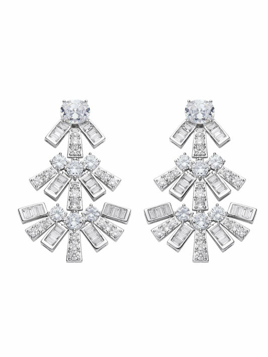 Nana Jacqueline Claira Earrings: White Earrings for Bridal Shower White
