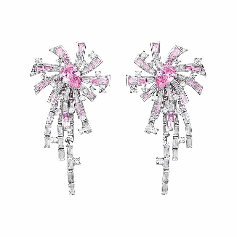 Nana Jacqueline Candace Tassel Earrings: Pink Earrings for Party Pink