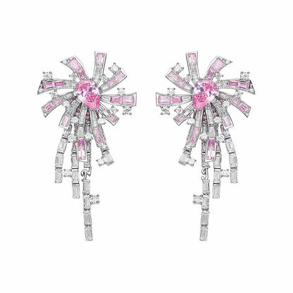 Nana Jacqueline Candace Tassel Earrings: Pink Earrings for Party Pink