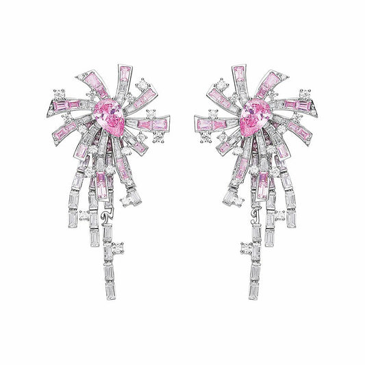 Nana Jacqueline Candace Tassel Earrings: Pink Earrings for Party Pink