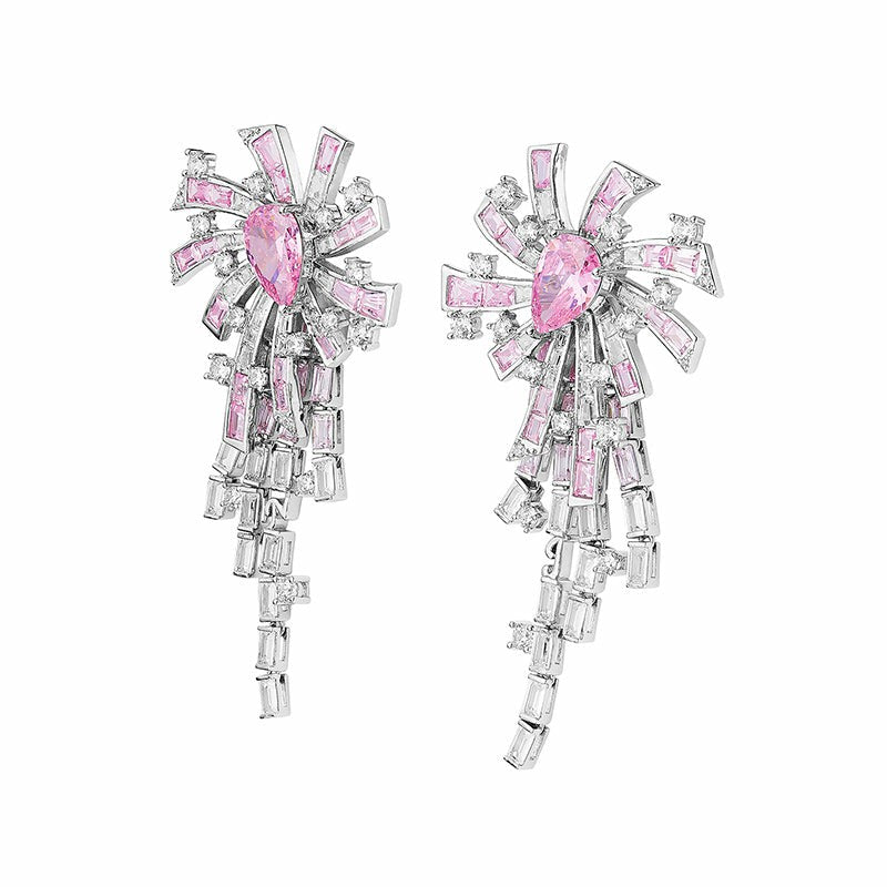 Nana Jacqueline Candace Tassel Earrings: Pink Earrings for Party Pink