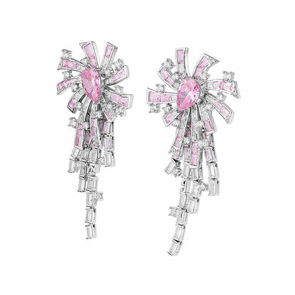 Nana Jacqueline Candace Tassel Earrings: Pink Earrings for Party Pink