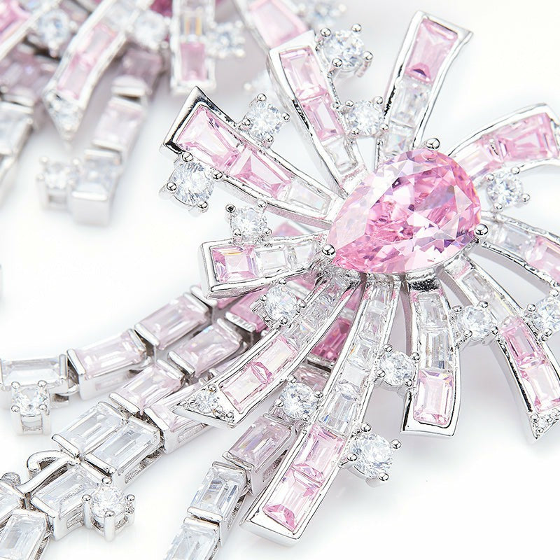 Nana Jacqueline Candace Tassel Earrings: Pink Earrings for Party Pink