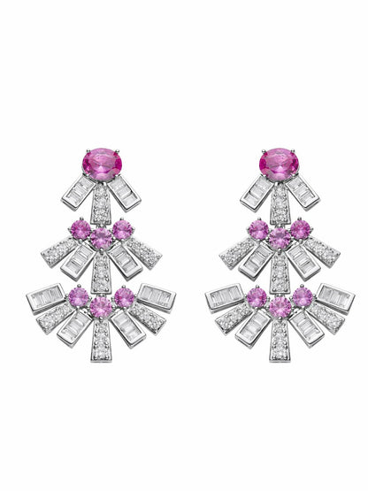 Nana Jacqueline Claira Earrings: Pink Earrings for Cocktail Party Pink