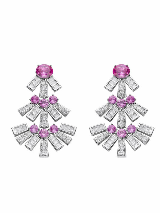 Nana Jacqueline Claira Earrings: Pink Earrings for Cocktail Party Pink