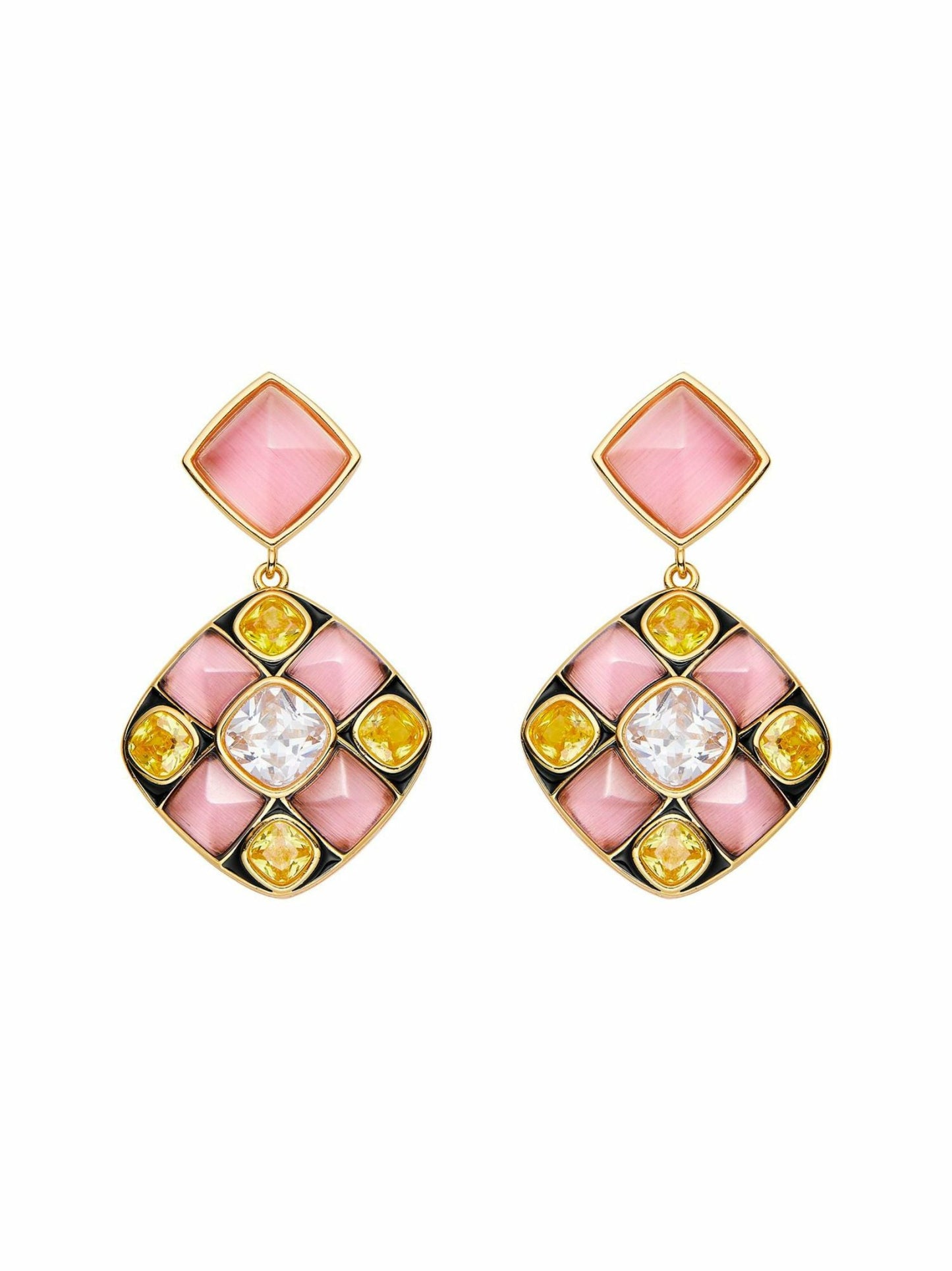 Nana Jacqueline Claudia Earrings: Pink Earrings for Cocktail Party Pink