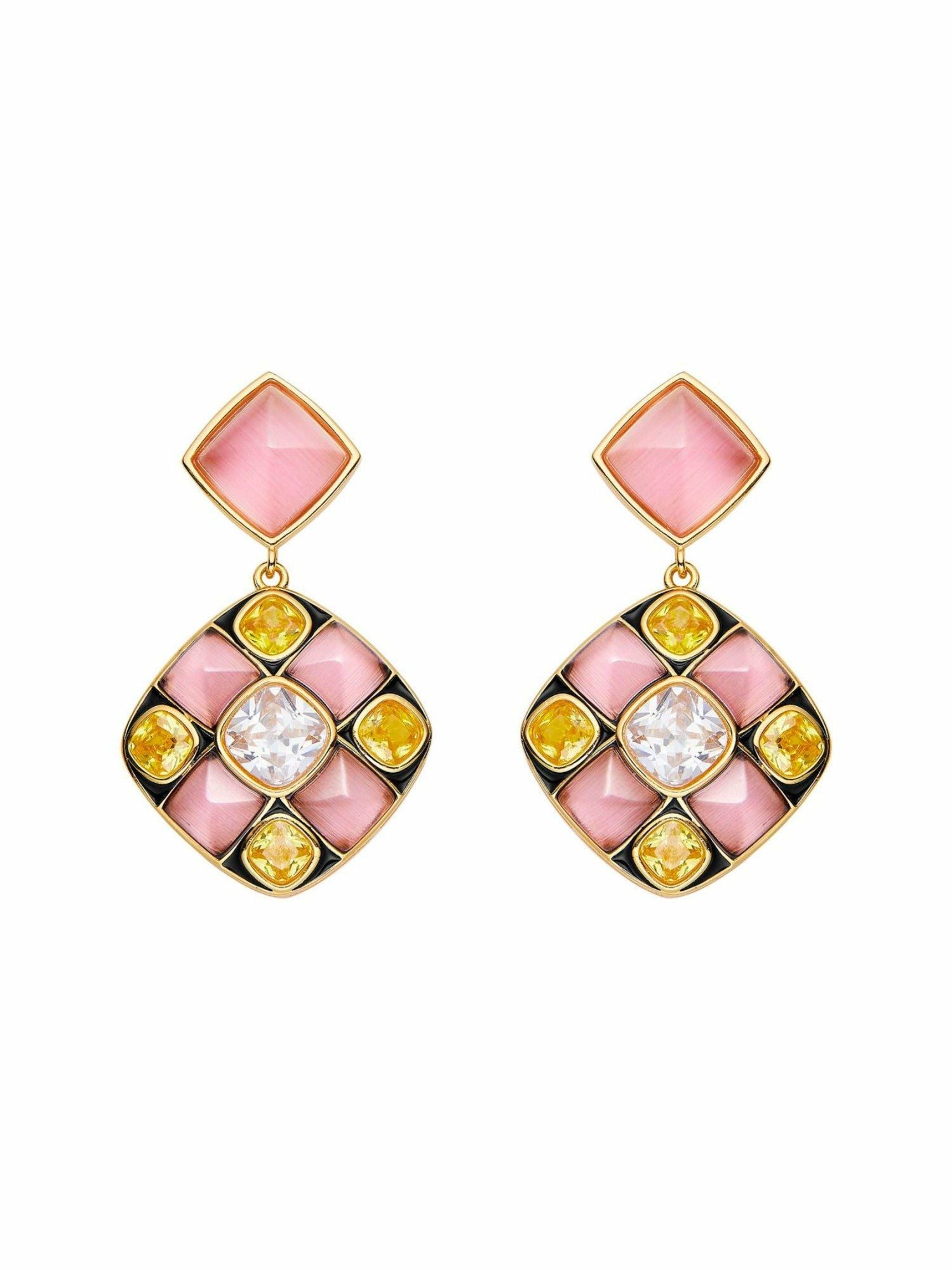 Nana Jacqueline Claudia Earrings: Pink Earrings for Cocktail Party Pink