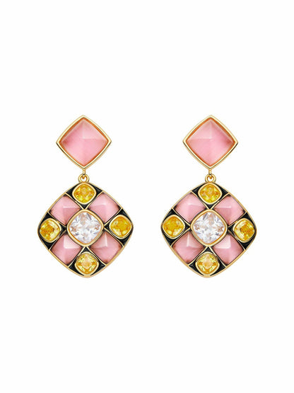Nana Jacqueline Claudia Earrings: Pink Earrings for Cocktail Party Pink