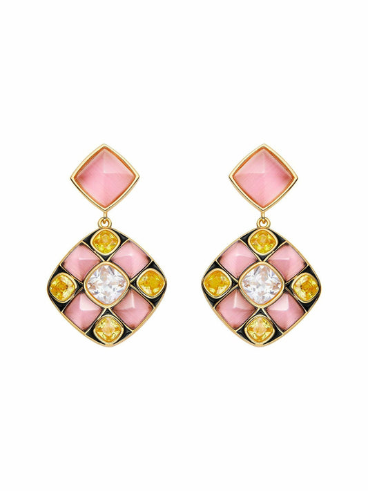 Nana Jacqueline Claudia Earrings: Pink Earrings for Cocktail Party Pink