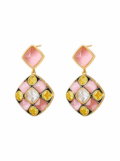 Nana Jacqueline Claudia Earrings: Pink Earrings for Cocktail Party Pink