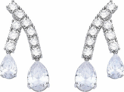 Nana Jacqueline Miah Earrings: Silver Earrings for Cocktail Party White