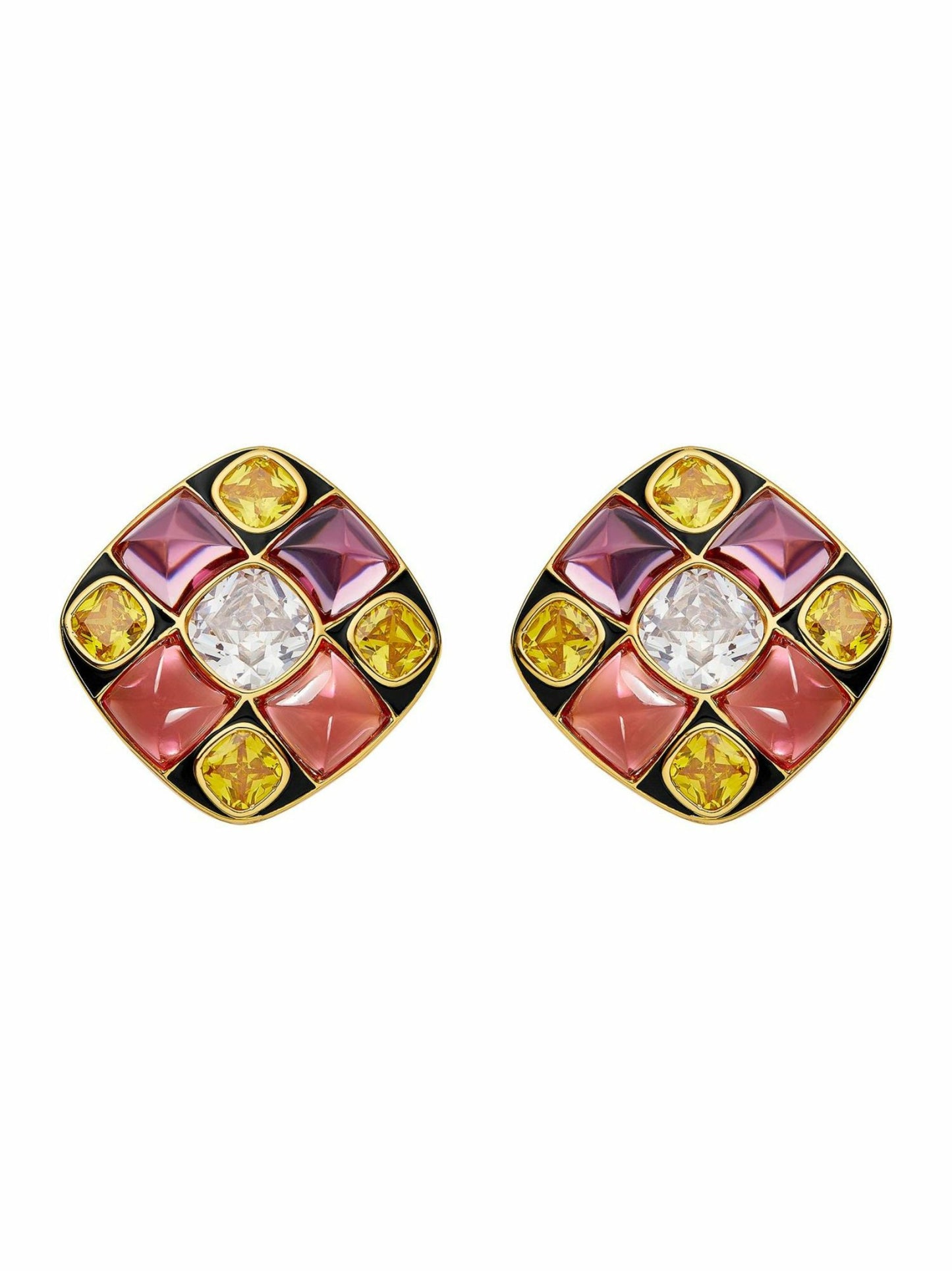 Nana Jacqueline Cassandra Earrings: Pink Earrings for Cocktail Party Geometric