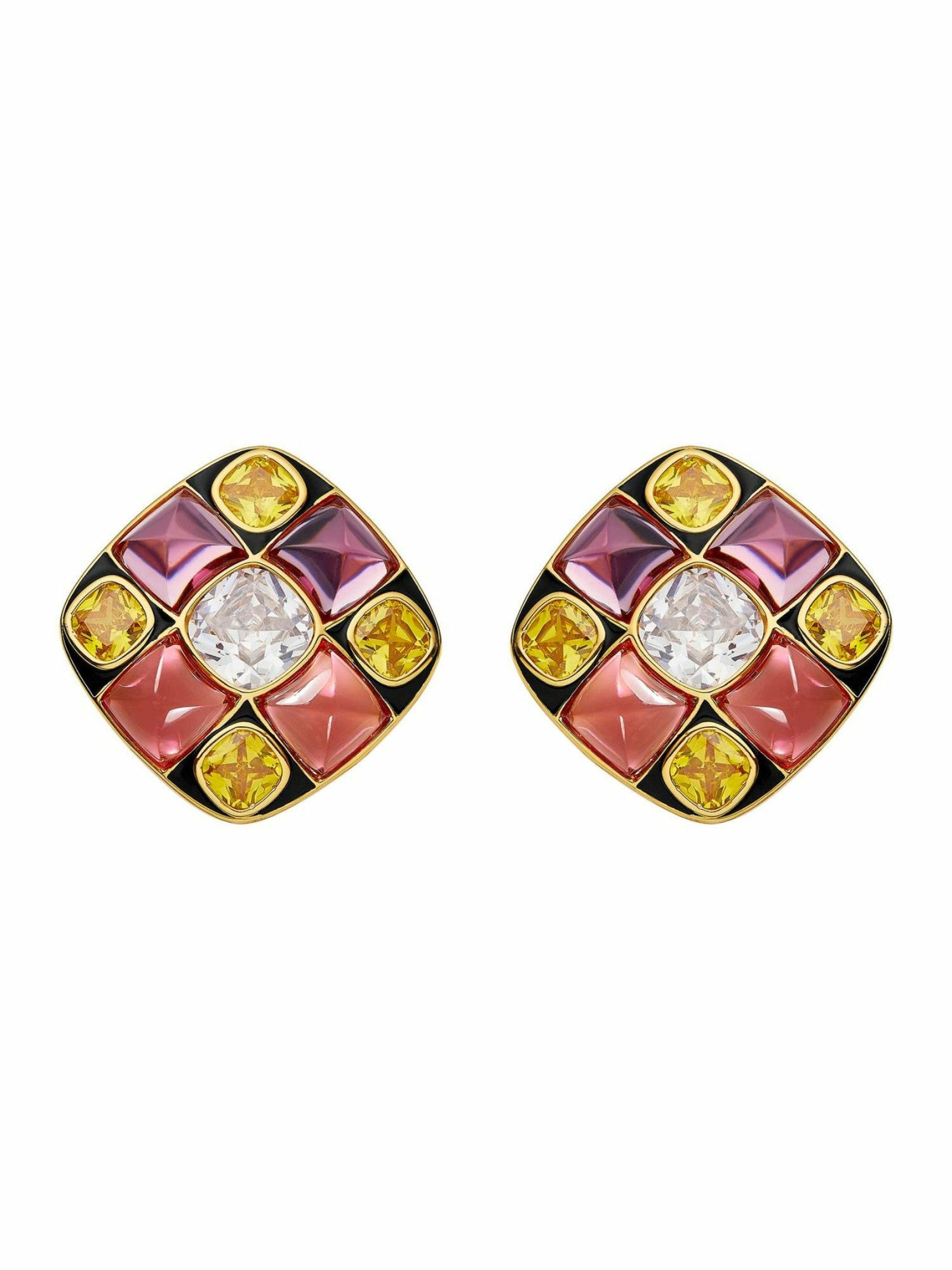 Nana Jacqueline Cassandra Earrings: Pink Earrings for Cocktail Party Geometric