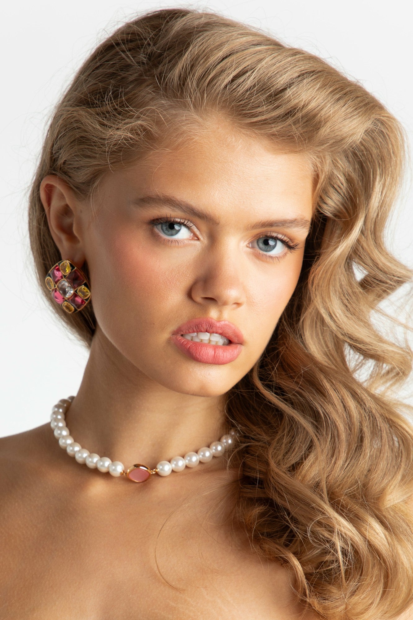 Nana Jacqueline Cassandra Earrings: Pink Earrings for Cocktail Party Geometric