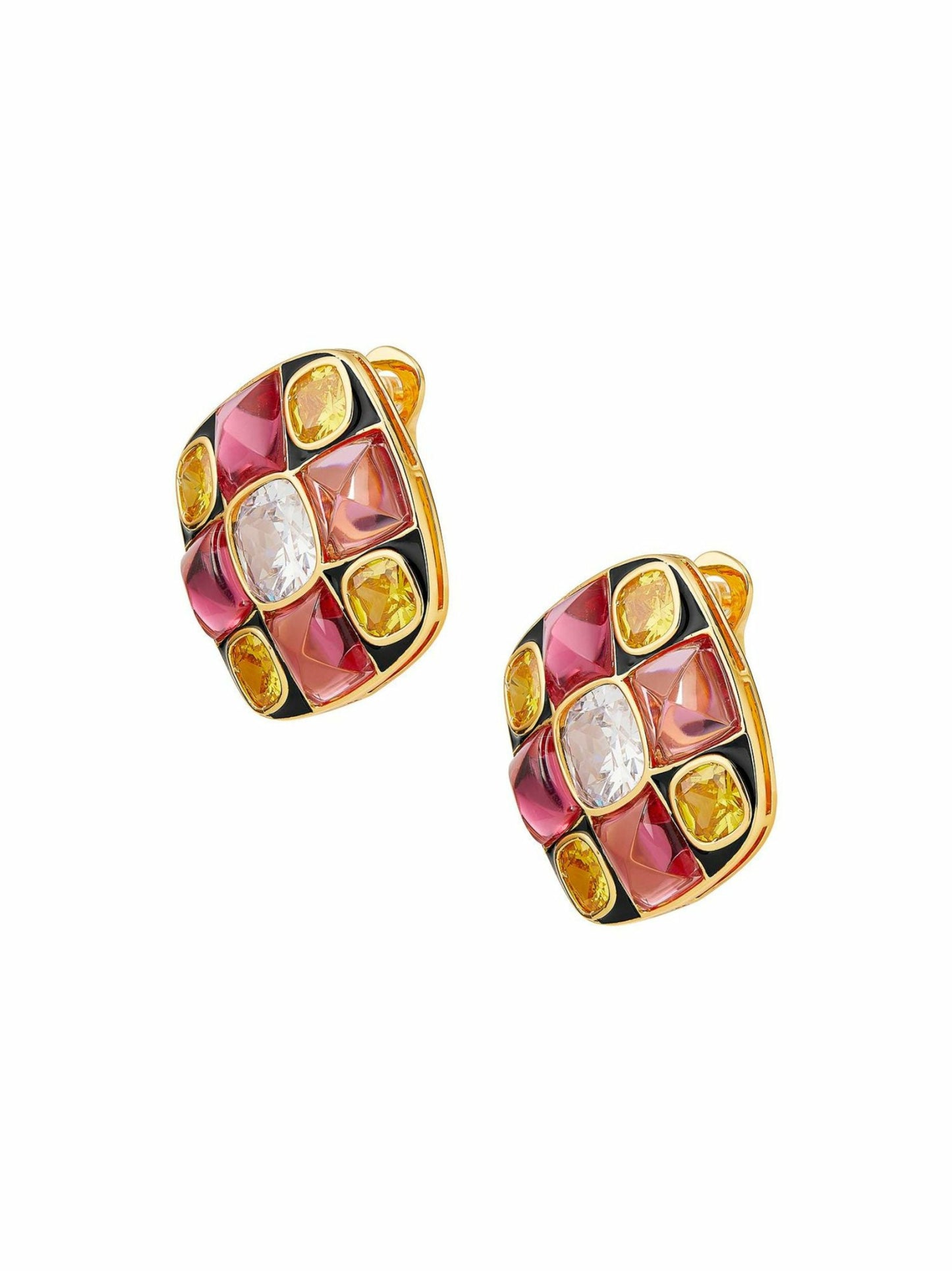 Nana Jacqueline Cassandra Earrings: Pink Earrings for Cocktail Party Geometric