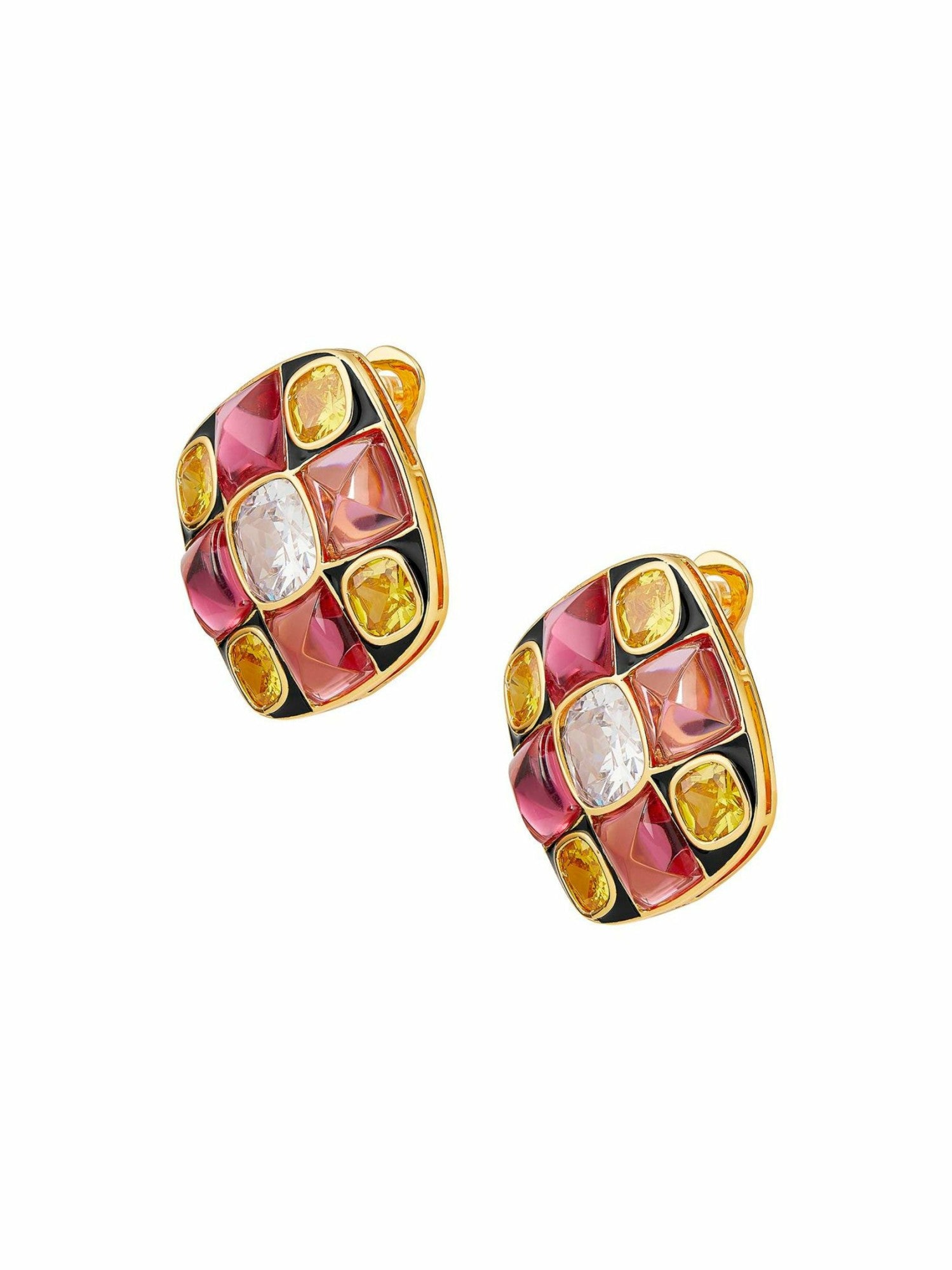 Nana Jacqueline Cassandra Earrings: Pink Earrings for Cocktail Party Geometric