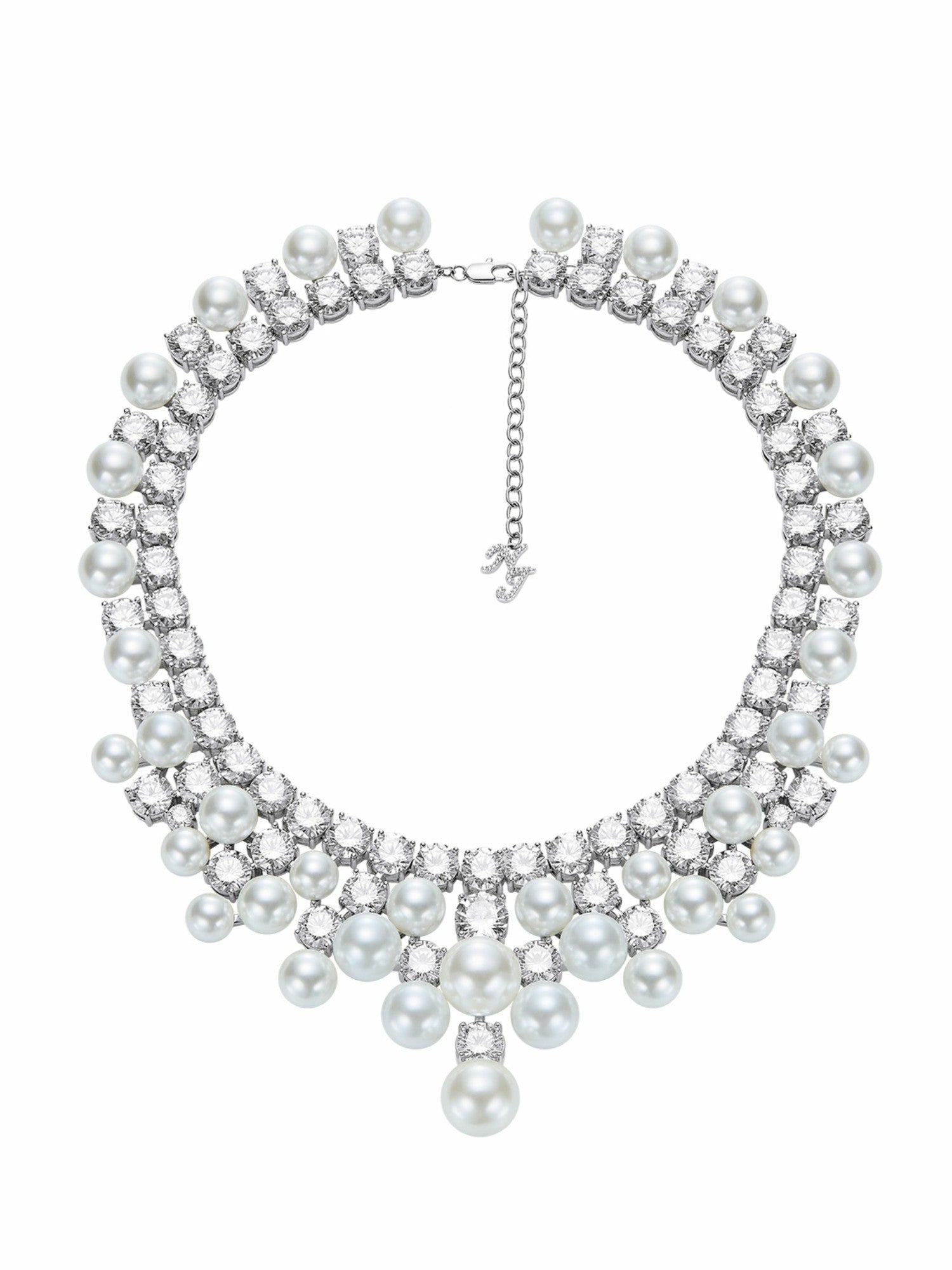 Nana Jacqueline Marceline Pearl Tassel White Necklace White