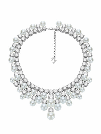 Nana Jacqueline Marceline Pearl Tassel White Necklace White