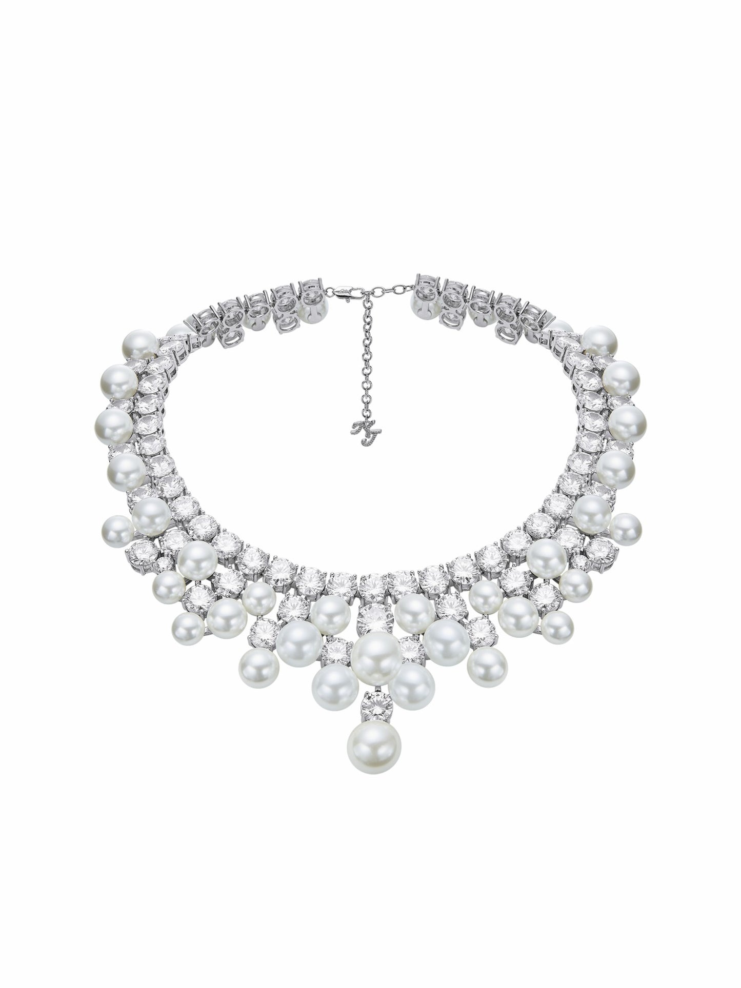 Nana Jacqueline Marceline Pearl Tassel White Necklace White