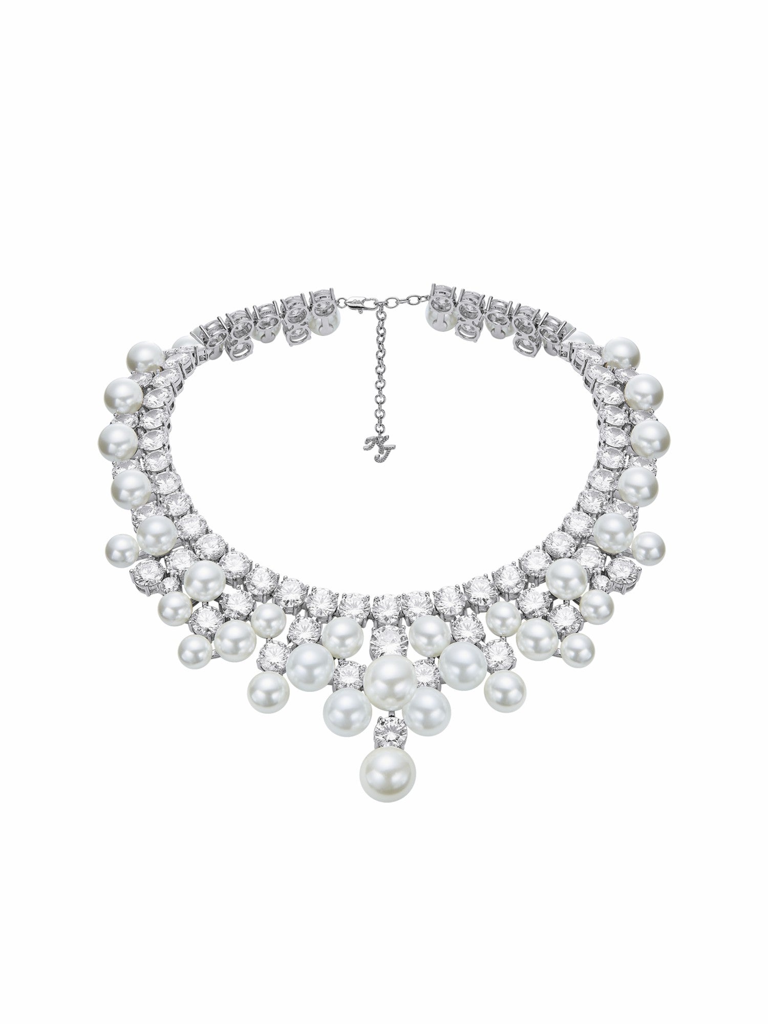 Nana Jacqueline Marceline Pearl Tassel White Necklace White