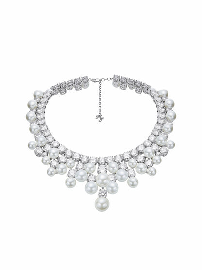 Nana Jacqueline Marceline Pearl Tassel White Necklace White