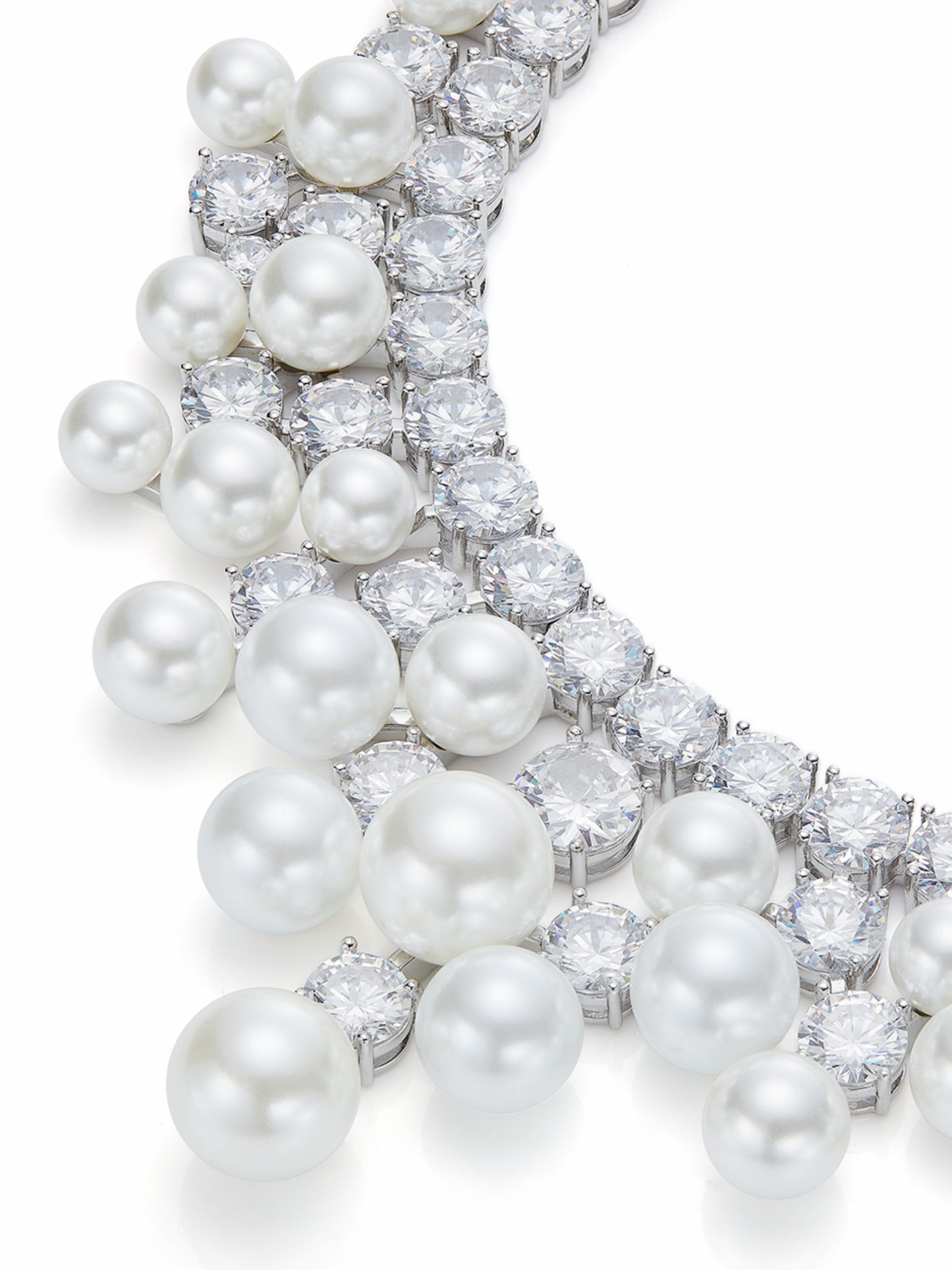Nana Jacqueline Marceline Pearl Tassel White Necklace White