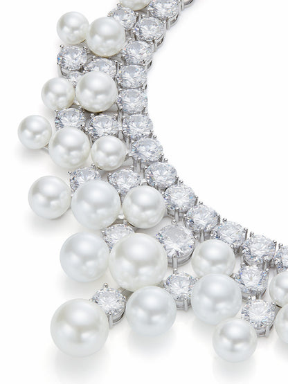 Nana Jacqueline Marceline Pearl Tassel White Necklace White