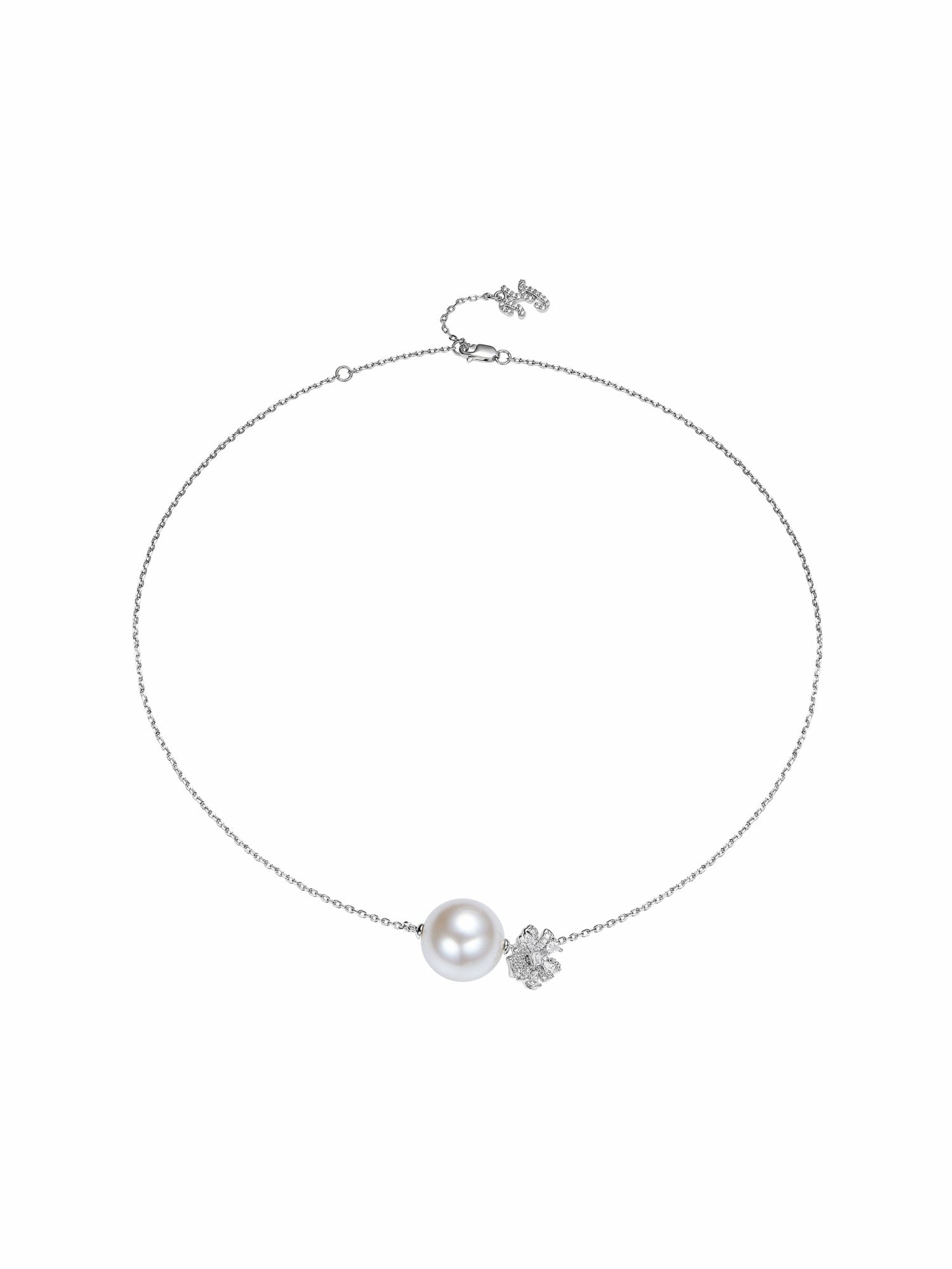 Nana Jacqueline Lovelle Floral Pearl White Necklace White