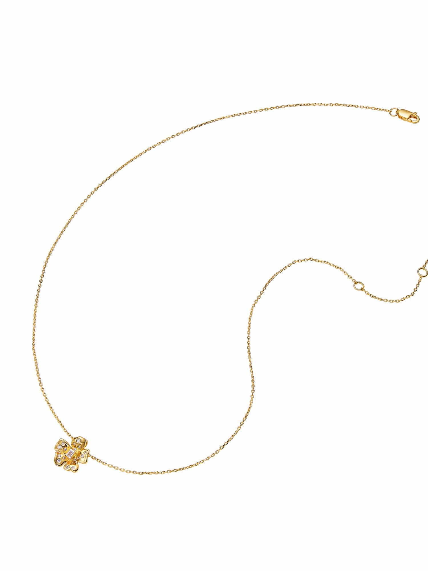 Nana Jacqueline Lumi Floral Pendant Gold Necklace Gold