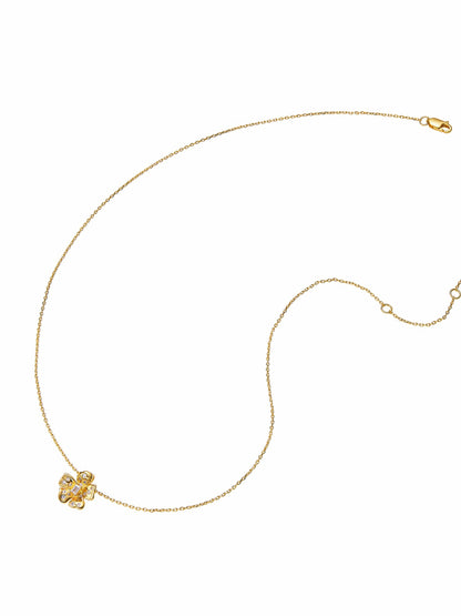 Nana Jacqueline Lumi Floral Pendant Gold Necklace Gold