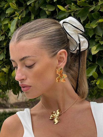Nana Jacqueline Florence Necklace: Gold Necklace for Wedding Guest Gold