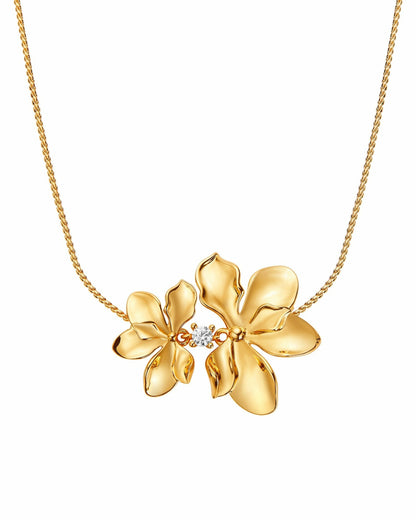Nana Jacqueline Florence Necklace: Gold Necklace for Wedding Guest Gold