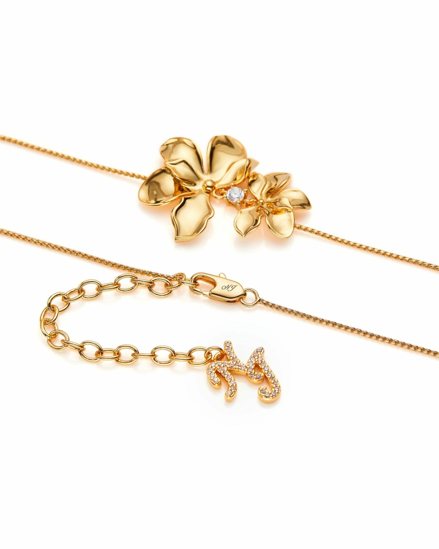Nana Jacqueline Florence Necklace: Gold Necklace for Wedding Guest Gold