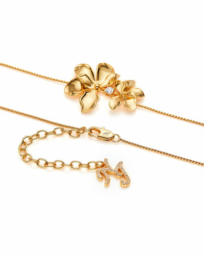 Nana Jacqueline Florence Necklace: Gold Necklace for Wedding Guest Gold