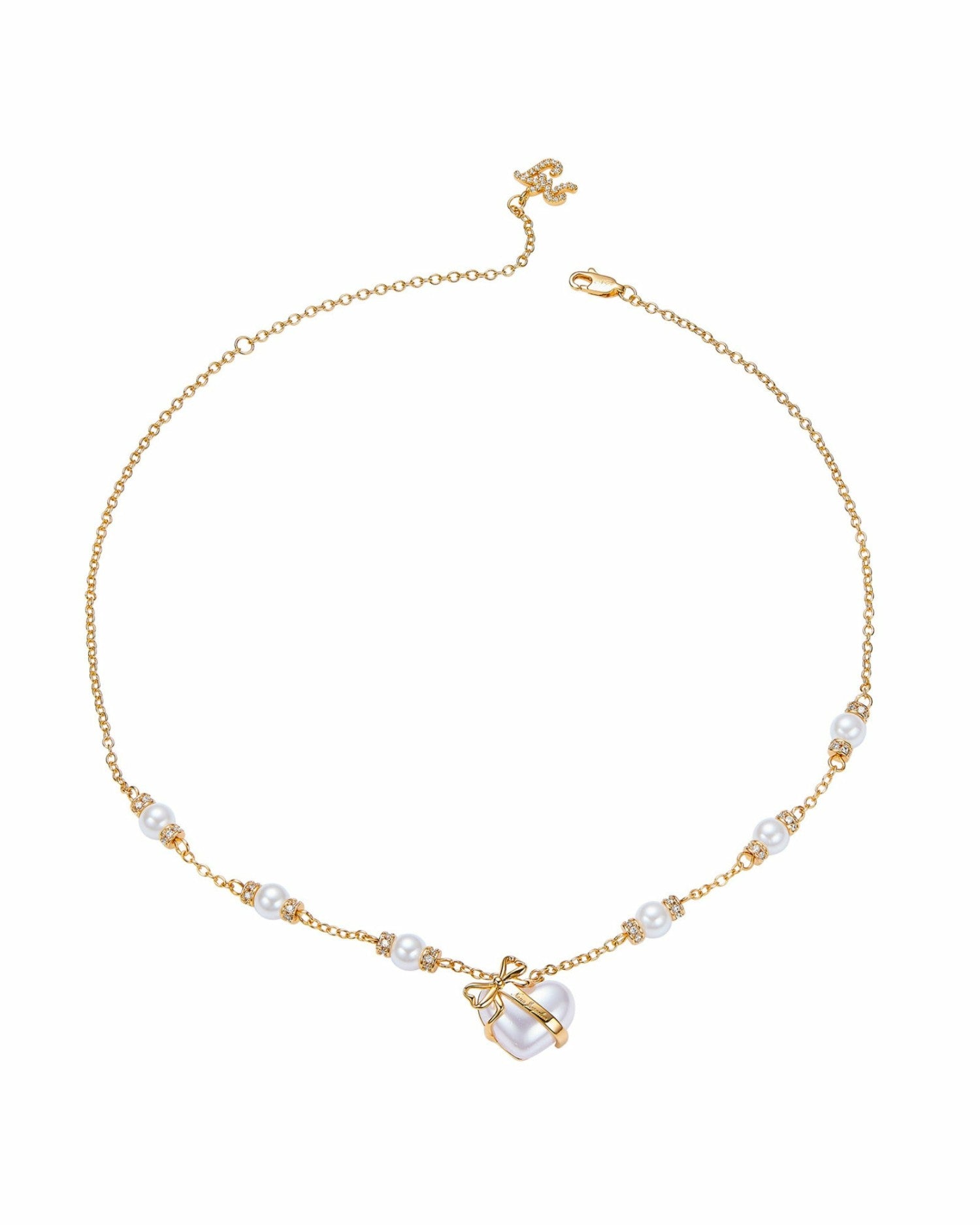 Nana Jacqueline Amor Necklace: White Pearl Necklace for Bridal Shower White
