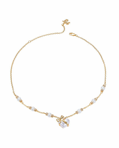 Nana Jacqueline Amor Necklace: White Pearl Necklace for Bridal Shower White