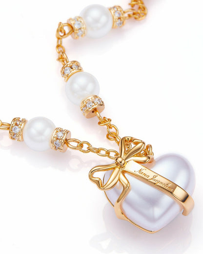 Nana Jacqueline Amor Necklace: White Pearl Necklace for Bridal Shower White