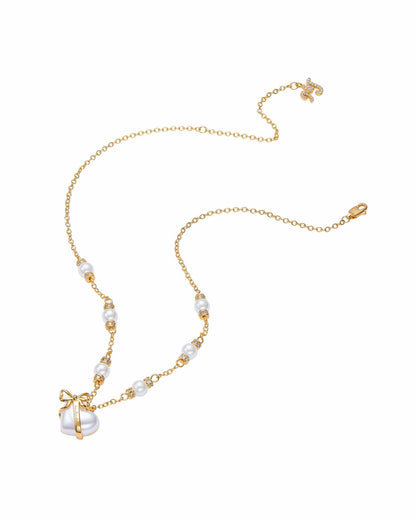 Nana Jacqueline Amor Necklace: White Pearl Necklace for Bridal Shower White