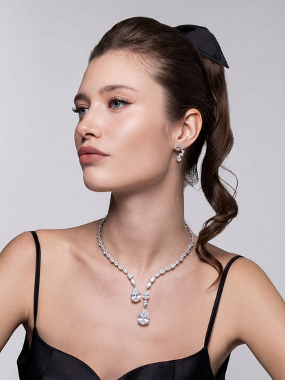 Nana Jacqueline Marilyn Necklace: Silver Necklace for Bridal Events Silver