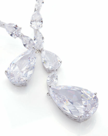 Nana Jacqueline Marilyn Necklace: Silver Necklace for Bridal Events Silver