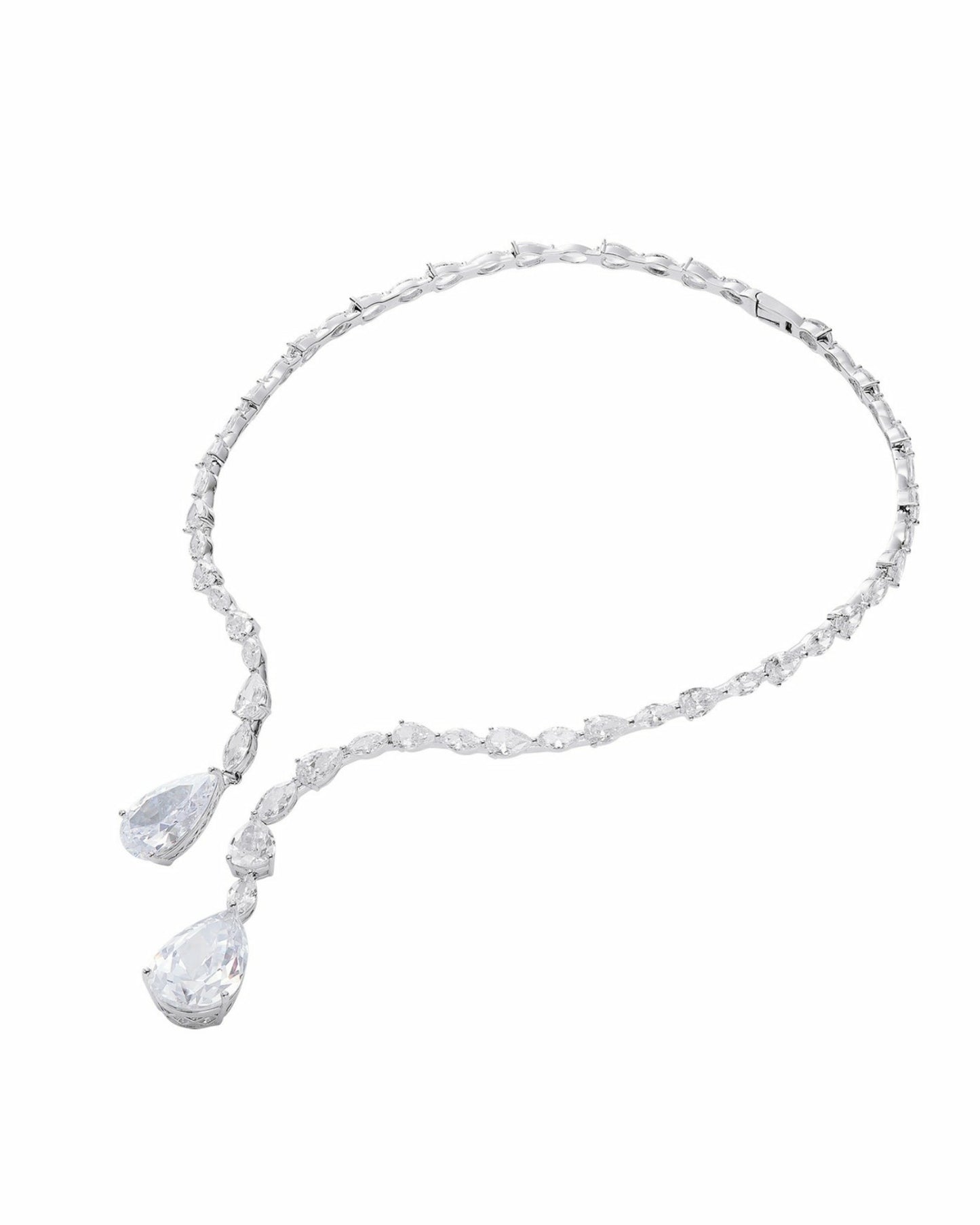 Nana Jacqueline Marilyn Necklace: Silver Necklace for Bridal Events Silver