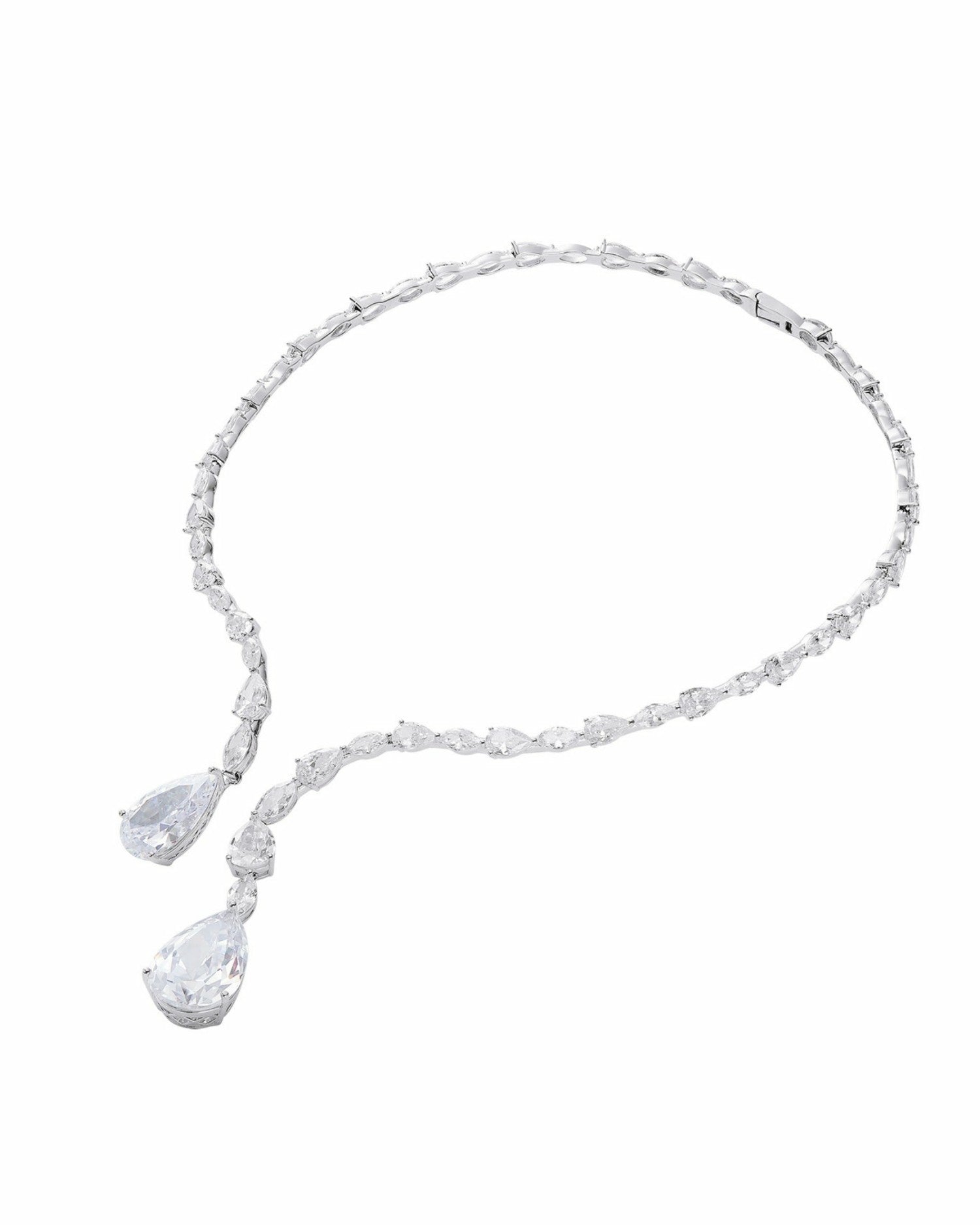 Nana Jacqueline Marilyn Necklace: Silver Necklace for Bridal Events Silver
