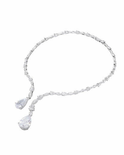 Nana Jacqueline Marilyn Necklace: Silver Necklace for Bridal Events Silver