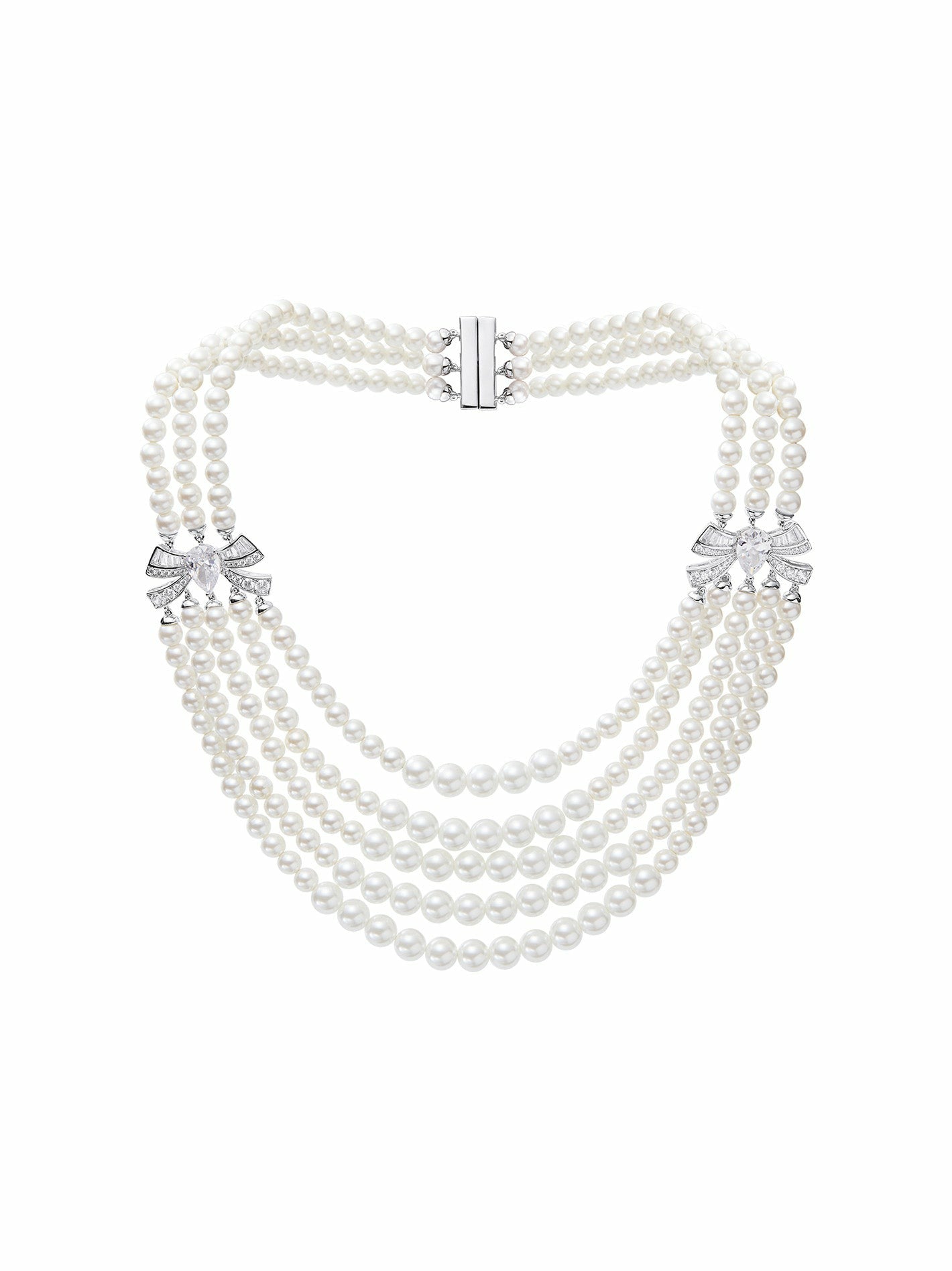 Nana Jacqueline Maxine Necklace: White Pearl Necklace for Bridal Shower White