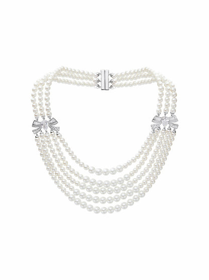 Nana Jacqueline Maxine Necklace: White Pearl Necklace for Bridal Shower White